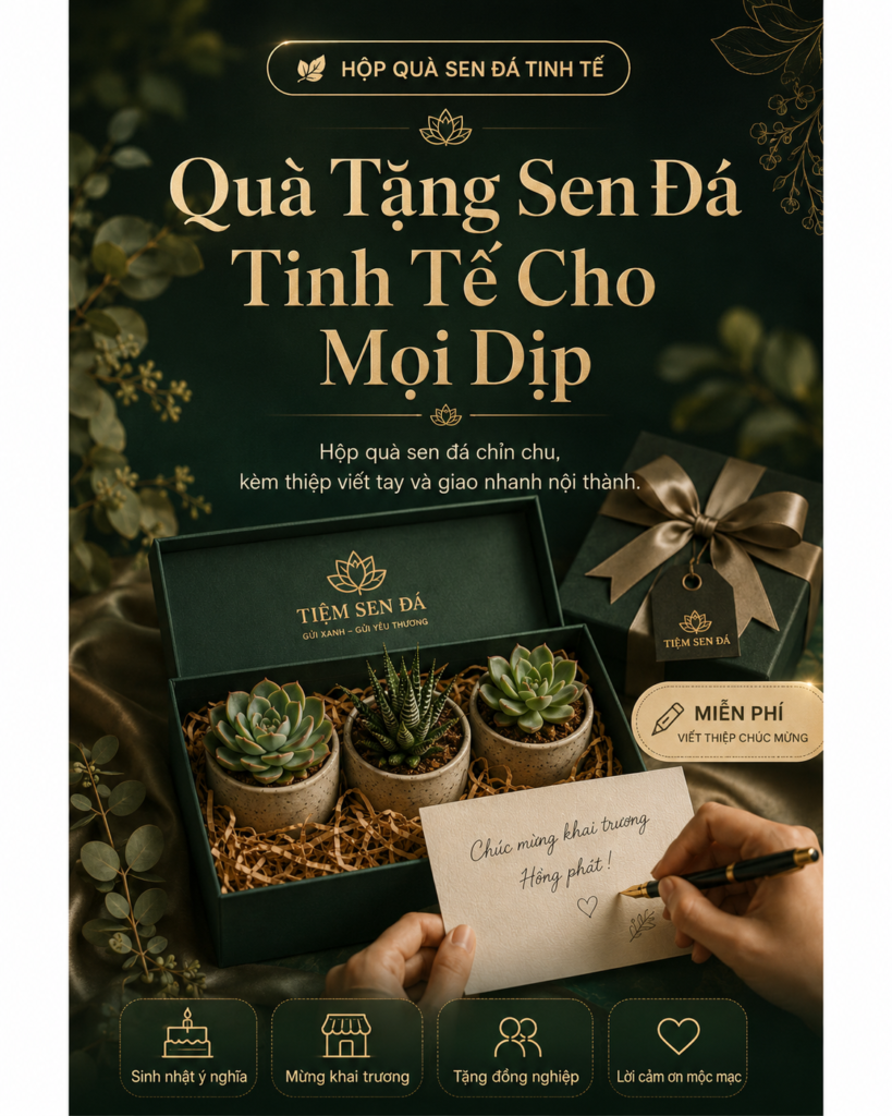 Banner Quà Tặng Sen Đá Đẹp cho điện thoại Tiệm Sen Đá