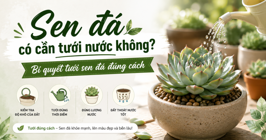 Sen đá có cần tưới nước không? Hướng dẫn tưới sen đá đúng cách giúp cây luôn khỏe mạnh