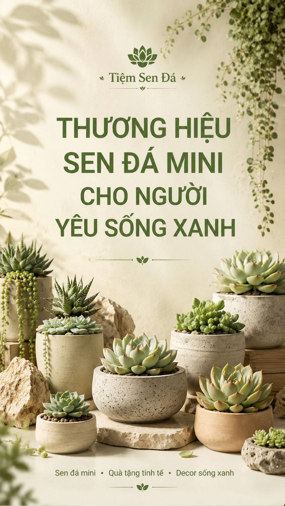 Slide banner trên điện thoại Tiệm Sen Đá
